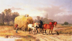 Carting hay by Alexis de Leeuw